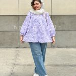 مانتو عروسکی جلو باز حانی گلی مدل یاسمن