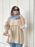 مانتو عروسکی مدل گندم حانی گلی - تصویر 3