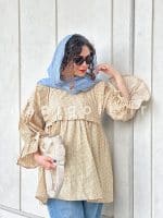 مانتو عروسکی مدل گندم حانی گلی - تصویر 2