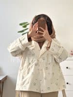 ترنچ کت آستر دار مدل قورباغه حانی گلی - تصویر 5