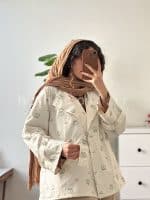 ترنچ کت آستر دار مدل قورباغه حانی گلی - تصویر 4