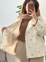 ترنچ کت آستر دار مدل قورباغه حانی گلی - تصویر 6