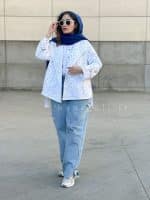 ترنچ کت آستر دار مدل خرگوشی حانی گلی - تصویر 3