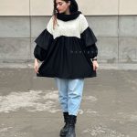 مانتو ترکیبی مدل نبات حانی گلی