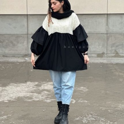 مانتو ترکیبی مدل نبات حانی گلی