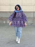 مانتو عروسکی مدل بهار سرمه ای حانی گلی
