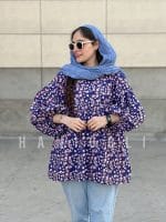 مانتو عروسکی مدل بهار سرمه ای حانی گلی - تصویر 2
