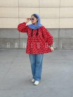 مانتو  عروسکی مدل یاقوت حانی گلی قد 70