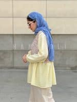 مانتو تابستانی زنانه مدل آفتاب زرد لیمویی نخ خنک