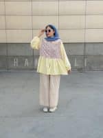 مانتو تابستانی زنانه مدل آفتاب زرد لیمویی نخ خنک