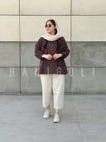 مانتو عروسکی نخی خنک مدل شقایق | مانتو اوور سایز تابستونی دخترونه