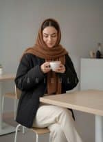 کاپشن مشکی زنانه و مردانه حانی گلی | کاپشن اسپرت جلو زیپ ترند ۲۰۲۵ - تصویر 9