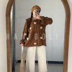 مانتو مخمل کبریتی تدی عسلی (مدل عروسکی با خرس‌های برجسته)آماده ارسال