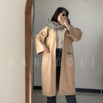 پالتو پشمی بلند زنانه حانی گلی - مدل تافی فری اور سایز قد 12