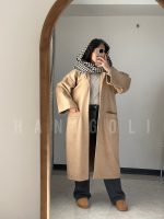 پالتو پشمی بلند زنانه حانی گلی - مدل تافی فری اور سایز قد 12