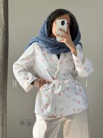 ترنچ کت (بارانی ) سفید فانتزی لاو خرگوشی برند حانی گلی - - تصویر 4
