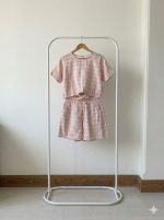 ست تاپ و شلوارک زنانه کرپ نخ چهارخانه مدل رها – مدل راحتی اورسایز - تصویر 6