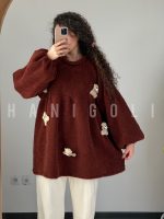 مانتو عروسکی جلو بسته تدی خرسی – قهوه‌ای | برند حانی گلی - تصویر 5