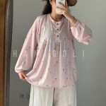 مانتو عروسکی مادمازل صورتی برند حانی گلی - جنس کرپ نخ درجه یک
