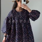 مانتو عروسکی مدل بهار سرمه ای جدید حانی گلی
