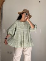 مانتو نخی عروسکی چهارخانه مدل رنگین‌کمان حانی گلی آماده ارسال - تصویر 5