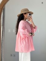 مانتو نخی عروسکی مدل خاتون (صورتی خالخالی) - خنک و ترندی - تصویر 2