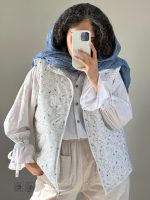 پافر فانتزی طرح خرگوشی و شومیز سفید حانی گلی