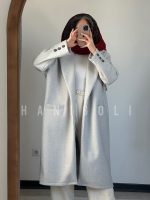 پالتو زنانه بلند فوتر مدل "سیلور کلاود" (Silver Cloud) – برند حانی گلی - تصویر 6