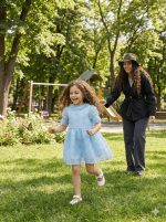پیراهن عروسکی بچه گانه دخترانه حریر مدل رویای آبی (برند HG Kids) - تصویر 4