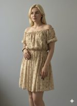پیراهن مجلسی عروسکی حریر مدل «Golden Muse» | برند HG LUXE - تصویر 4
