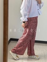 شلوار دمپا کمر کشی پلنگی صورتی HG Lux | کرپ نخ آزاد و فری سایز - تصویر 2