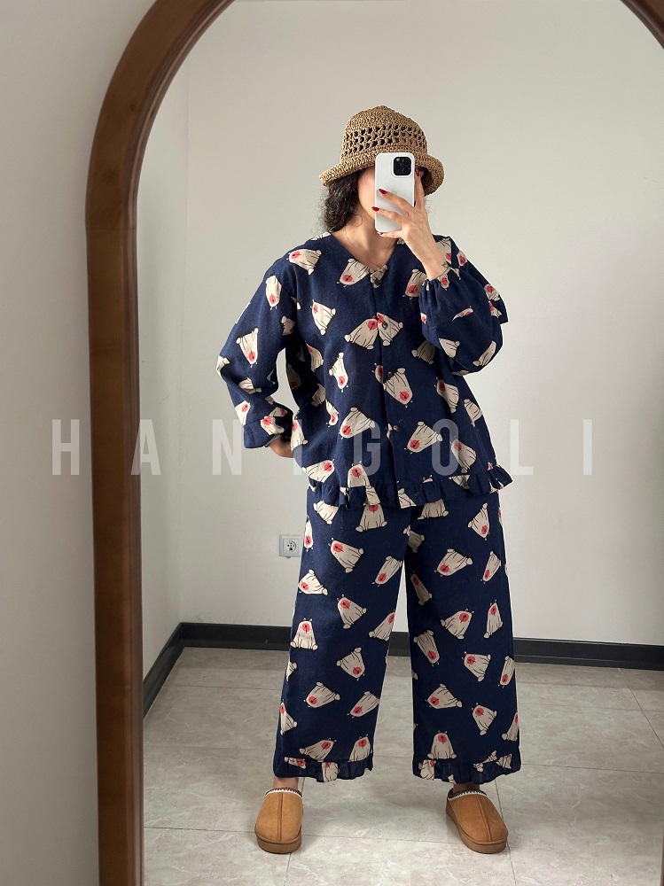 ست لباس خواب تابستانی زنانه طرح خرسی (2) ست لباس خواب چهار فصل زنانه طرح خرسی تدی (HGLux) - نخ پنبه - تصویر 1