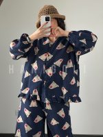 ست لباس خواب چهار فصل زنانه طرح خرسی تدی (HGLux) - نخ پنبه - تصویر 4