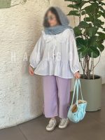 ست پیراهن و شلوار لوندر حانی گلی