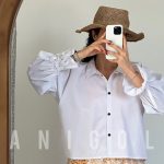 شومیز سفید ساده زنانه حانی گلی | یقه انگلیسی | آستین جمع‌شو | جنس تترون درجه یک