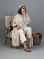 مانتو بلند مدل آیس صورتی – حانی گلی - تصویر 2