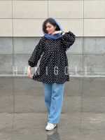 مانتو عروسکی جلو بسته مدل جانان قلبی حانی گلی - تصویر 3