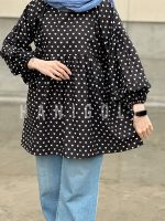 مانتو عروسکی جلو بسته مدل جانان قلبی حانی گلی - تصویر 4