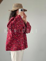 مانتو نخی جلو باز توپی زرشکی | برند حانی گلی | سری The Only One (تک دونه) - تصویر 3