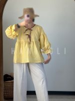 پیراهن زنانه مدل عقیق شمس برند حانی گلی | یقه بندیلکی | تابستانی خنک و خاص - تصویر 2