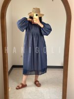 پیراهن بلند حریر آستر دار مدل ایراندخت حانی گلی چیندار مناسب مجلس و مهمانی - Image 14