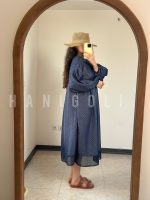 پیراهن بلند حریر آستر دار مدل ایراندخت حانی گلی چیندار مناسب مجلس و مهمانی - Image 13